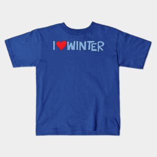 I Heart Winter Illustrated Text with a heart Kids T-Shirt